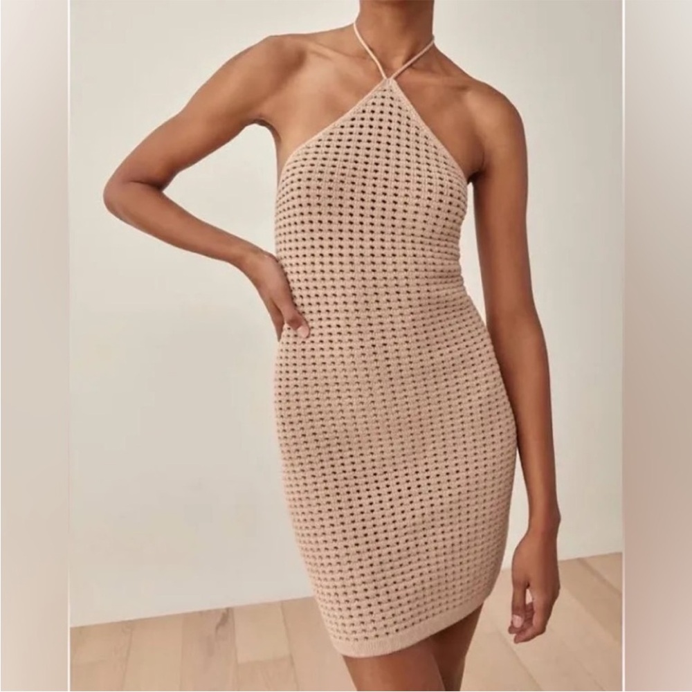 Reformation knit mini halter dress